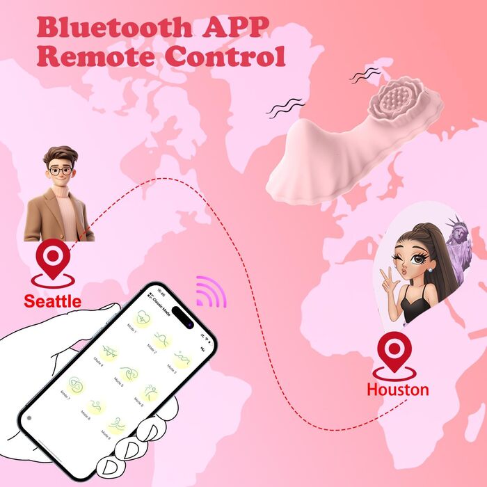 Вібратор для жінок Jinqian Butterfly з пультом керування, 9 режимів, BDSM, тихий, для пар