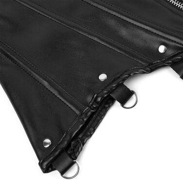 Жіночий корсет Grebrafan на блискавці з штучної шкіри, чорний (32-34)