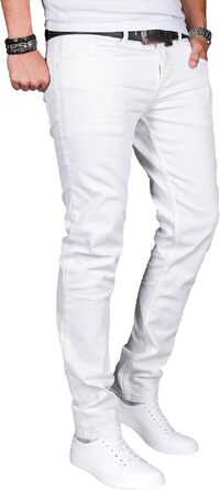 Чоловічі джинси Slim Fit ALESSANDRO SALVARINI з еластичним денімом, білі, розмір 36W / 34L