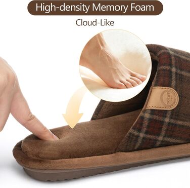 Чоловічі домашні капці GOEWY з ефектом пам'яті (Memory Foam), відкриті пальці, дихаючі та протиковзкі, для дому та вулиці (Коричневий, 43.5 EU)