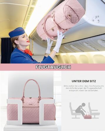 Спортивна сумка для подорожей OVEVOOK XL: жіноча дорожня сумка-вікенд з відділенням для взуття та вологих речей, водонепроникна сумка в спортзал та ручна поклажа в літак, Рожева
