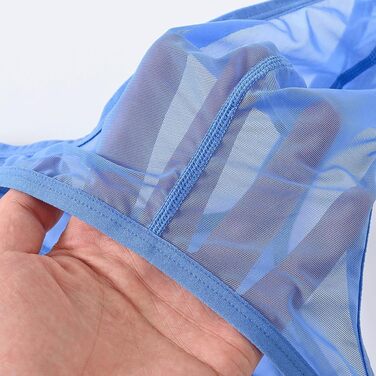 Танга чоловічі BIATWOWR, прозорі труси, сексуальна білизна для чоловіків XL, блакитно-сірий