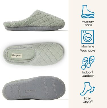 Жіночі домашні капці-клоги Dearfoams Leslie Terry з ефектом пам'яті (Memory Foam), колір Juniper Green, розмір 36/36.5 EU