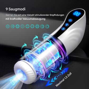 Електричний мастурбатор для чоловіків з функцією вібрації, всмоктування та обертання. Інтимна іграшка для чоловіків, вакуумна помпа, пеніспампер.