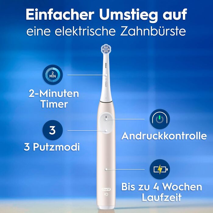 Електрична зубна щітка Oral-B iO Series 2, 3 режими чищення, рожева (Calm Pink) — набір з 1 щіткою та дорожнім футляром для дорослих