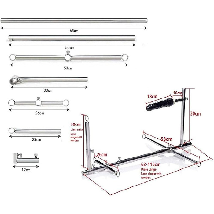 Ділда для БДСМ з наручниками, ремінцями, шийним ланцюгом, наручниками та анусом. Сталева рама. Іграшки для пар.