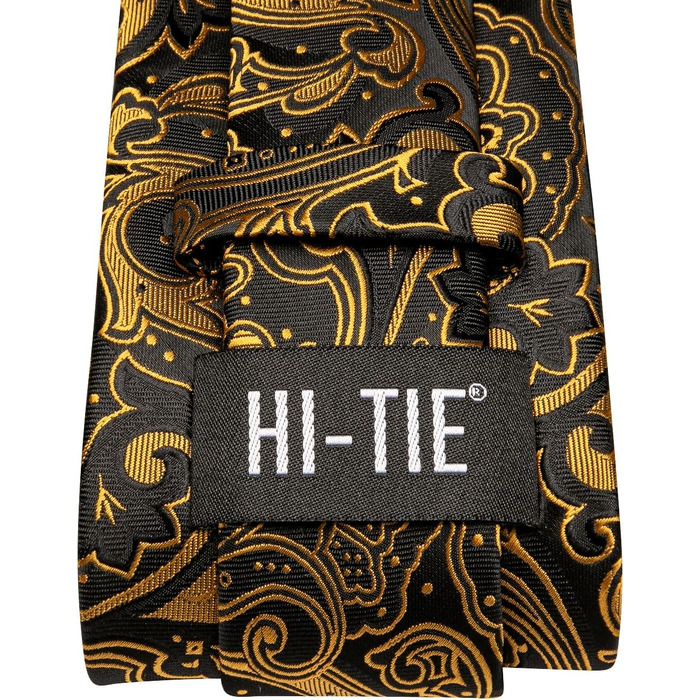 Набір чоловічих аксесуарів Hi-Tie: класична краватка, запонки та кишенькова хустка (Коричневий / Бронзовий)