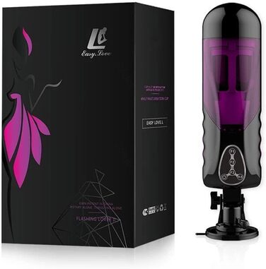 Електричний мастурбатор-чаша з 10 режимами обертання та телескопічною функцією, нагрівання, автоматичний мастурбатор для чоловіків. Іграшка для дорослих для чоловіків