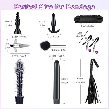 Набір для БДСМ з шкіри, 17 предметів: наручники, маска для очей, мотузки, для дорослих пар