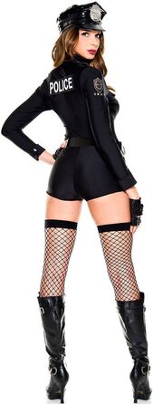 Костюм поліцейського для дорослих, чорний, для рольових ігор та свят, M-XL