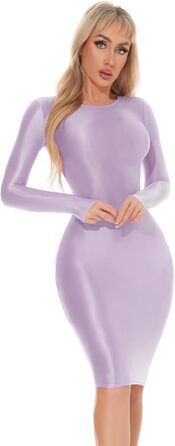 Сукня FEOYA Даен Елегантна Вечірня Сукня-Етуikleid, Глянцева, Тілесна, Зі Блиском, Для Вечірок, Розмір XL (Фіолетовий, XL)