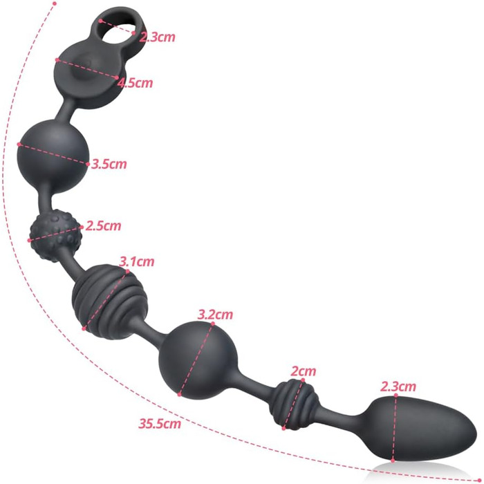 Вібратор Siikon Anakugen з 10 режимами вібрації та 3 моторами, 6 кульок, ланцюжок, стимулятор G-точки, ануса, преміум-якість для чоловіків, жінок, пар