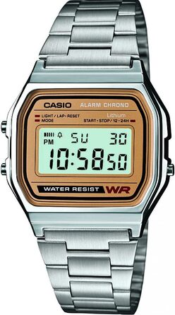 Наручний годинник Casio Collection Unisex Retro A158WEA (Сріблястий/Золотий)