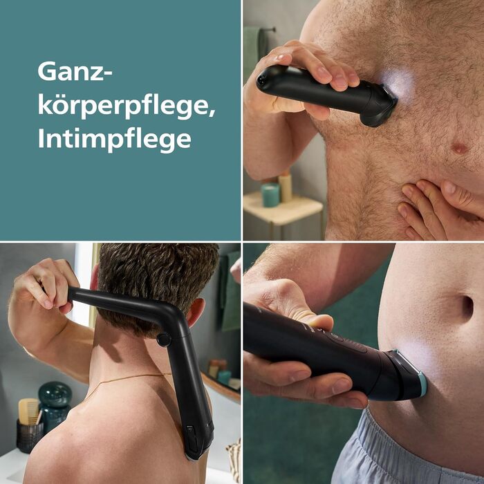 Тример для чоловіків Philips Bodygroom Series 7000 BG7480/15 для тіла та інтимних зон, водонепроникний, з гнучким 2D-лезом та насадкою для спини