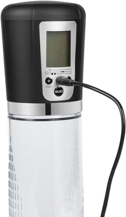 Електрична вакуумна помпа для збільшення статевого члена з акумулятором, LCD дисплеєм - 20см Ø7см - для чоловіків, допомога при еректильній дисфункції, тренування потенції