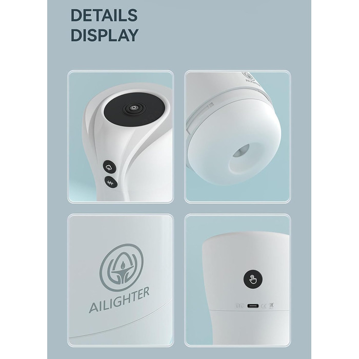 Масажер для чоловіків з 4 режимами всмоктування, 10 вібраційними режимами та функцією нагріву. Стимулятор пеніса, чорний