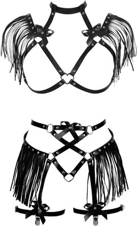 Жіночий корсет-набір з шнурівкою, корсет, шкіряний пояс, аксесуари для тіла, гарнітура, чорний. Ідеально для вечірок, танців, готичного стилю.