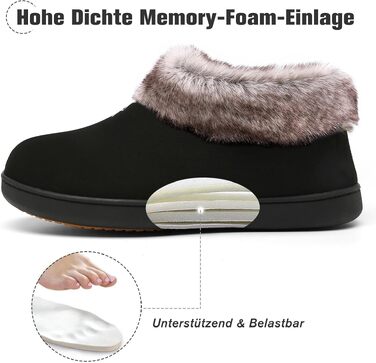Жіночі домашні капці Mishansha з ефектом пам'яті (Memory Foam), протиковзні, розмір 40 EU, колір нічний чорний