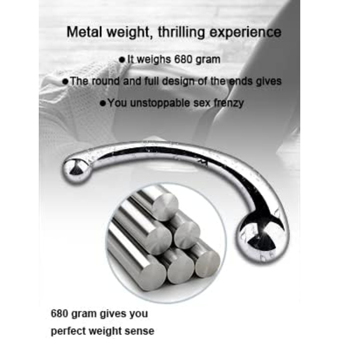 Анальний плуг Doppelkopf з металу, стимулятор G-точки, для чоловіків та жінок, 680г