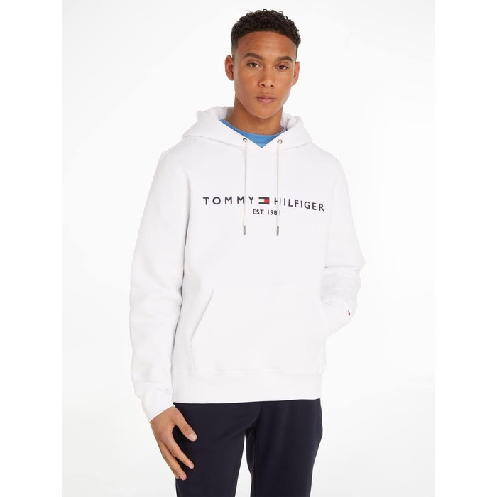 Чоловічий худі Tommy Hilfiger з капюшоном та логотипом Tommy, білий, розмір L