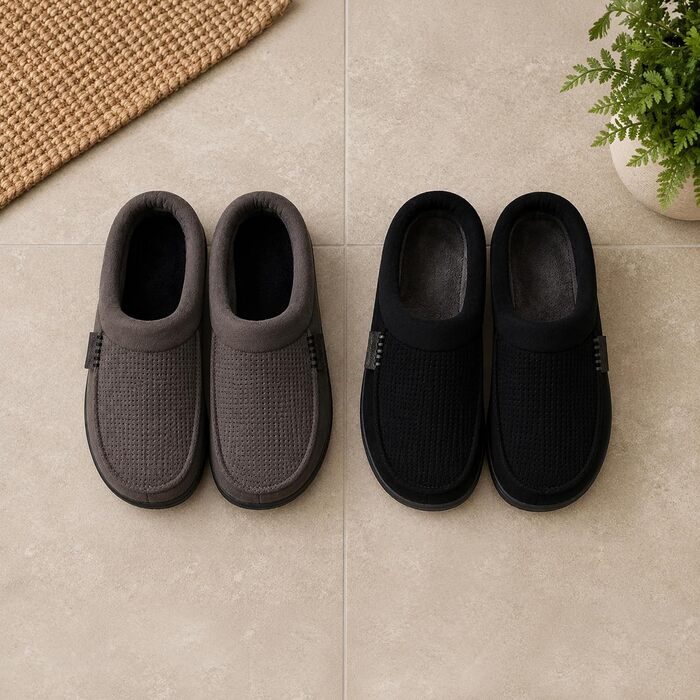 Чоловічі капці-клоги Dearfoams Brendan з ефектом пам'яті (Memory Foam), дихаючі, для дому та вулиці, широка посадка, колір Pavement Perforated, розмір 42/43 EU