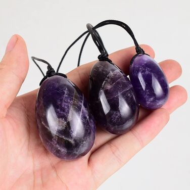 Набір Аметист Йоні-яйце та масажний м'яч для жінок. Йоні-яйце, масажер для вагінального здоров'я