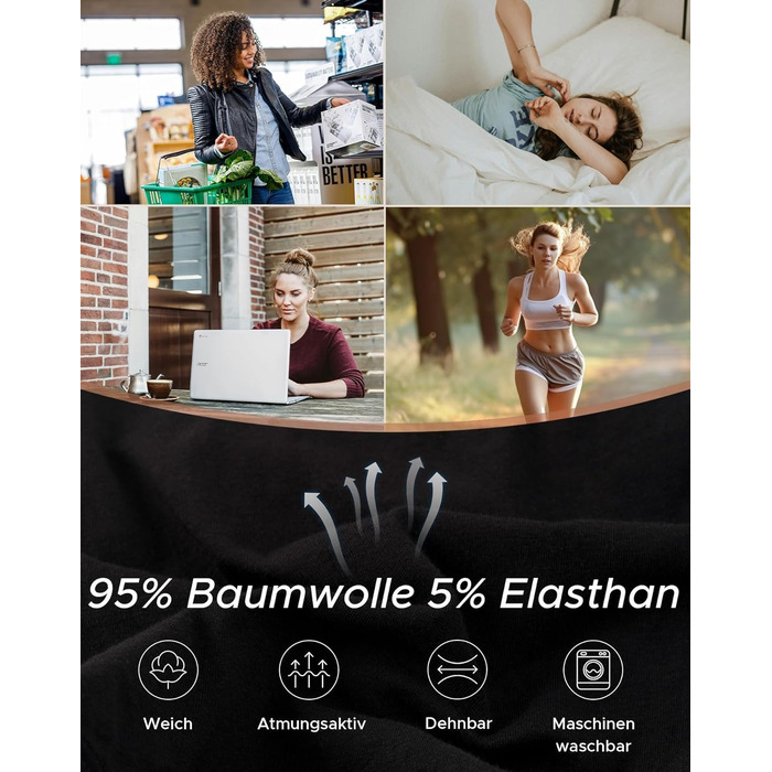 Сліпекс жіночі бавовняні труси INNERSY, комплект 6 шт., гіпсі, комфортні, кольорові, чорні, розмір L