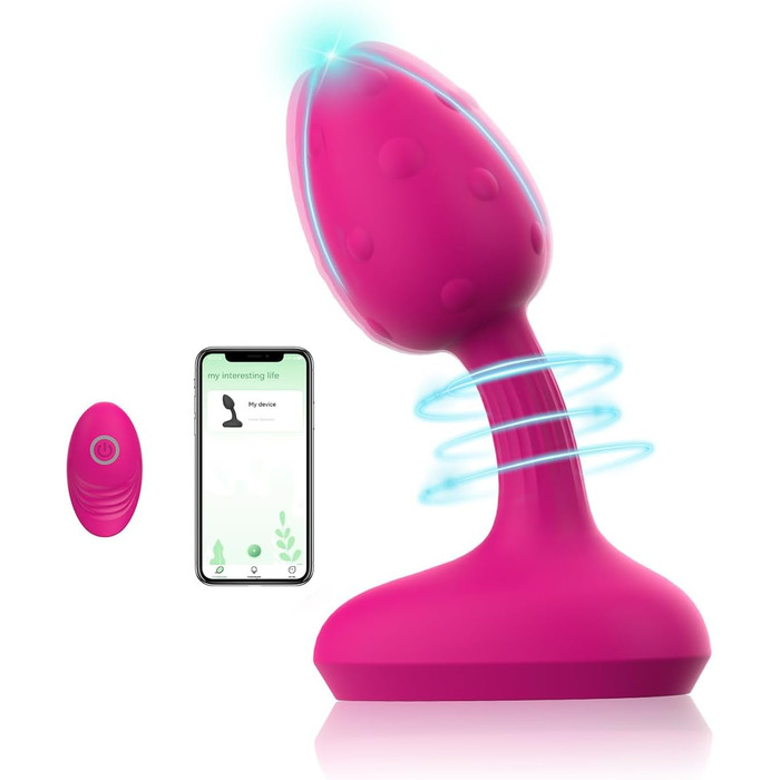 Вібратор-анальний пробка JFRong з Bluetooth, пультом ДК та додатком. Масажер простати, G-точки та анального каналу. Силіконовий секс-іграшка для чоловіків, жінок та пар (фіолетовий/рожевий)