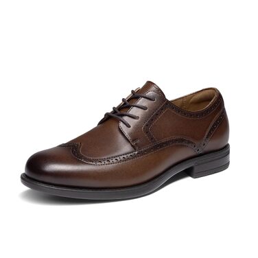 Чоловічі шкіряні туфлі Bruno Marc Brogue Wingtip коричневого кольору, розмір 42 EU