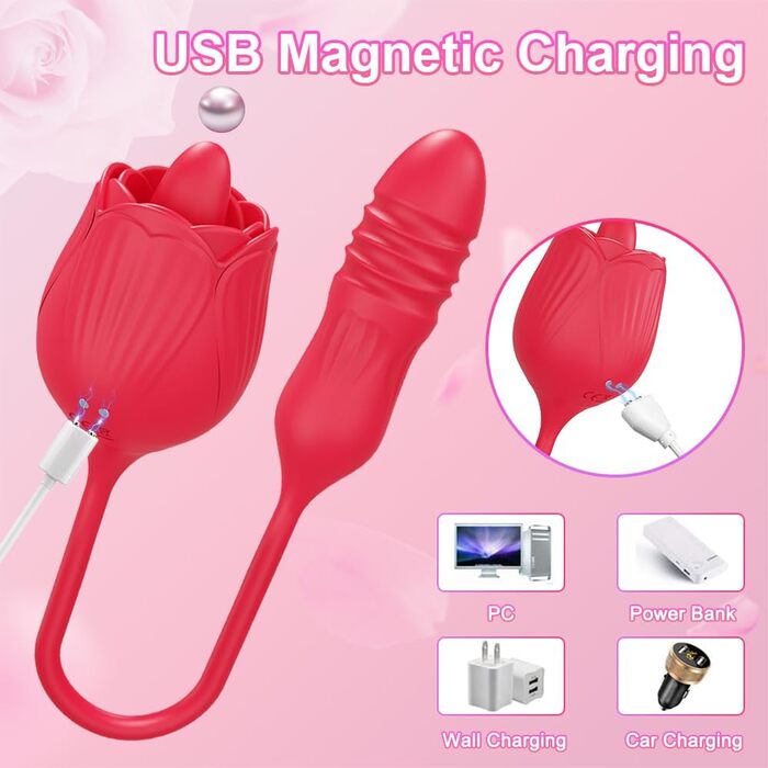 Вібратор для жінок Swing G-Spot з 10 режимами лизання та кусання, рожевий вібратор-дилда для стимуляції клітора, дорослий секс-іграшка для жінок та пар (GM23P-RD)