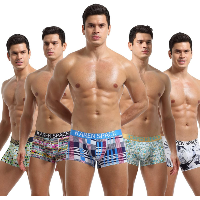 Чоловічі Тонкі Шорти-Сліпи Карен Спейс з Малюнком, Зручні Еластичні Шорти-Сліпи, 5 шт. в Упаковці