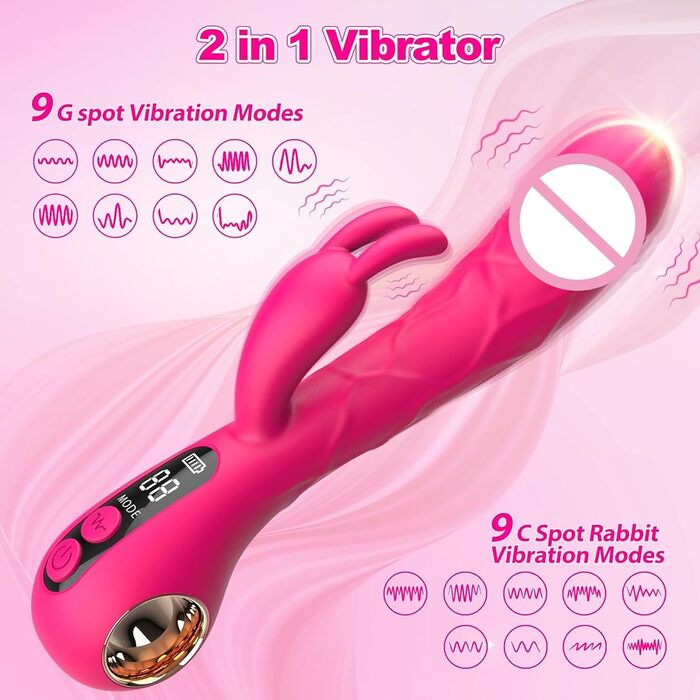 Вібратор для жінок: кліторальний та G-точковий, масажний дildo з 2x9 режимами для дорослих