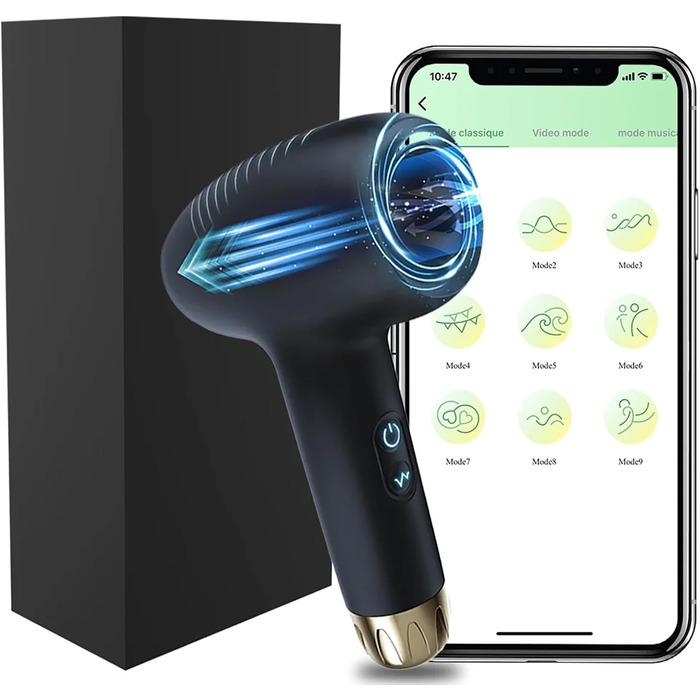 Вібратор для чоловіків HXLXW з 10 режимами вібрації, подовжувач пеніса, допомога при ерекції, керування через додаток