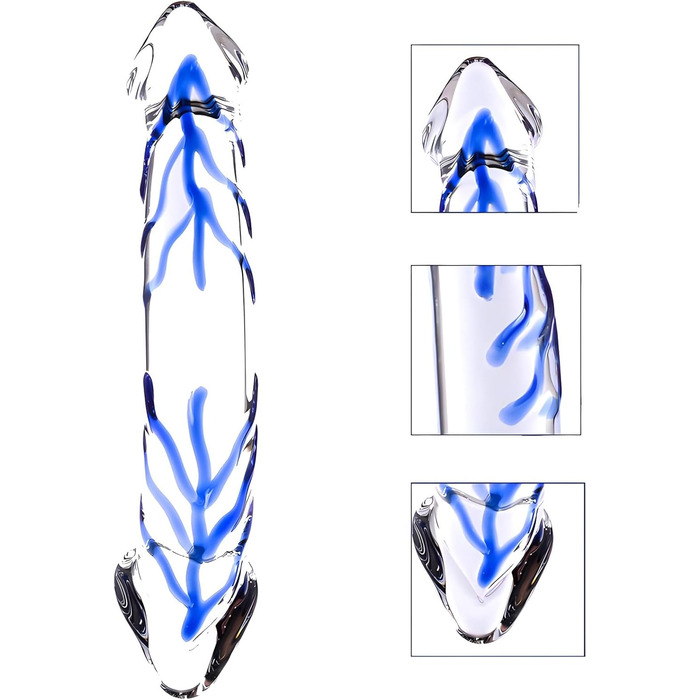 Секс-іграшка XoticPlay: дildo зі скла, анальний плагін з G-точкою, 28 см