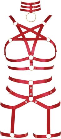 Жіночий корсет-нагрудник PETMHS у стилі панк, повна сітка, стрінги, спідниця-стрінг, набір, Харадзюку, готичний, фестивальний, рейв-стиль (Бордовий)