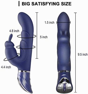 Вібратор для жінок Rabbit, стимулятор клітора та G-точки, з двома моторами, силіконовий дildo, 7 режимів, USB-зарядка, водонепроникний
