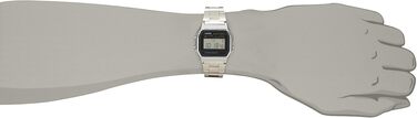 Кварцовий чоловічий годинник Casio Standard A158WA-1JF зі сталевим браслетом, класичний