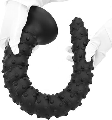 Анальний дилда Extra Langer Monster Spiral Dildo з текстурою для чоловіків та жінок, стимуляція G-точки, LZYLWC (Чорний, L)