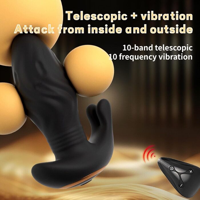 Анальні вібратори для чоловіків та жінок: 10 режимів, телескопічний дизайн, силікон. Стимулятор простати, анальний дildo.