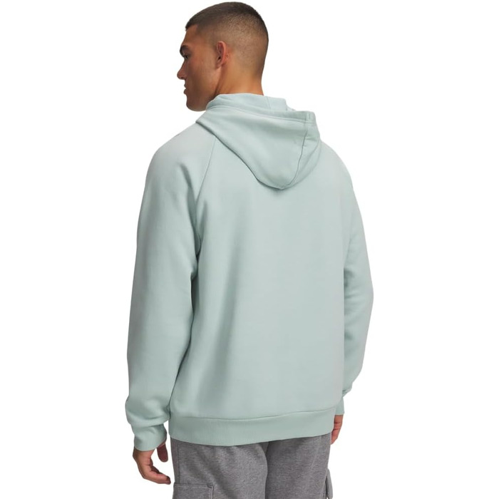 Чоловічий худі Under Armour Rival Fleece з логотипом, синій Enamel Blue / Refresh Mint, розмір XXL