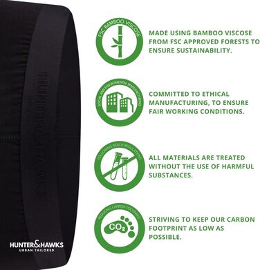 Боксерки чоловічі Hunter & Hawks, 4 шт. в упаковці, розмір S-6XL, м'які, антибактеріальні, дихаючі, чорні