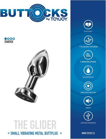 Вібруючий металевий анальний пробка Toyjoy S