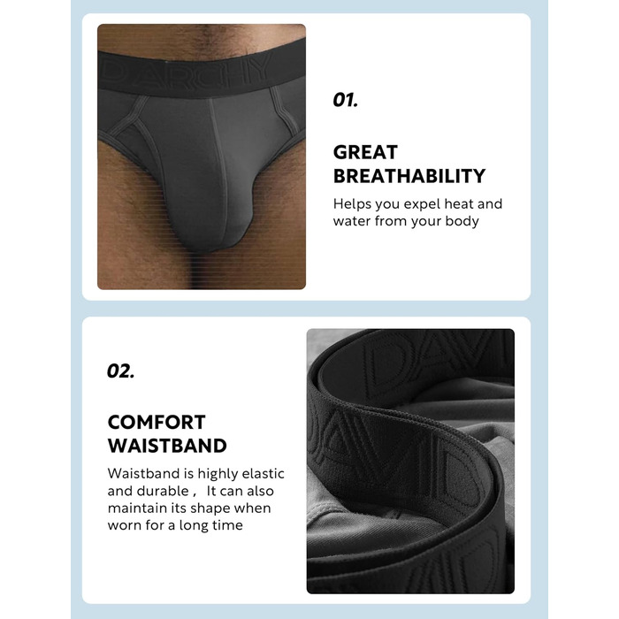 Чоловічі труси DAVID ARCHY (4 шт.) з бамбукової віскози, XL, сірі