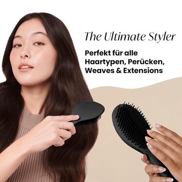 Щітка для волосся Tangle Teezer The Ultimate Styler для перук, нарощеного волосся та екстензій — для об'єму, текстури та блиску, чорна