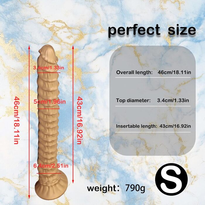 Масажер для тіла 60 см з присоскою, стимуляція G-точки, для чоловіків та жінок