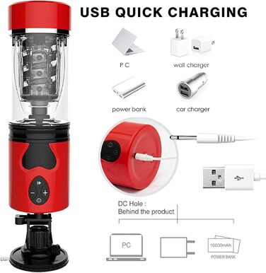 Автоматичний мастурбатор з 5 телескопічними режимами та 3 швидкостями - секс-іграшка для чоловіків
