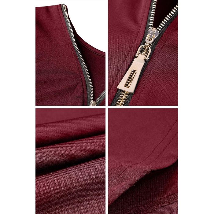 Сукня YMING для жінок: сексуальна, з відкритим спиною, на блискавці, облягаюча, без рукавів, міді (XXL, Бордовий)