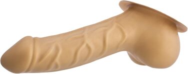 Латексний пеніс-чохол Carlos Schaftlänge 15см, золото, з основою для прикріплення до латексу - реалістичний пеніс-сleeve з великим мошонкою та виразною головкою. Зроблено в Німеччині.