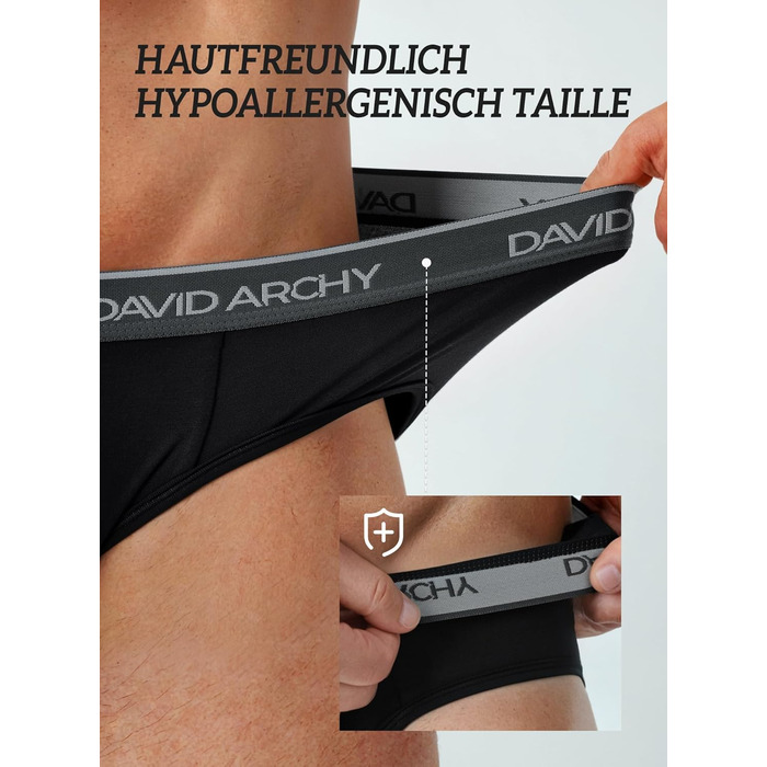 Слип чоловічий DAVID ARCHY з бамбука (XXL, 7 шт., багато кольорів) - м'яка підгузка без етикетки