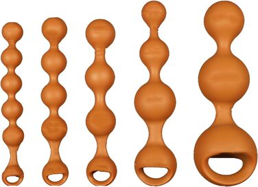 Анальні кулі з силікону різних розмірів (5 шт.) для тренування та масажу. Анальний плаг, дилататор, гачок, анальдуше. Іграшки для дорослих, unisex